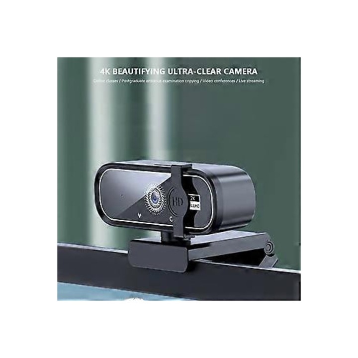 Уебкамера FRU-CJK0424-260918-648, 2MP 1080p, 30 fps, широкоъгълен обектив, микрофон с шумопотискане и капак за поверителност, монтаж с щипка/трипод, USB, черна