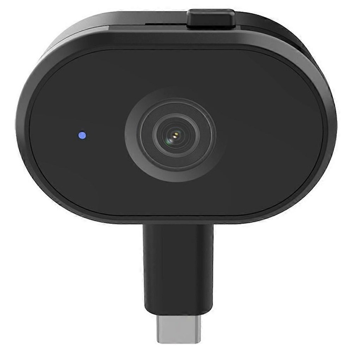 Уеб камера USB-C FRU-CJK0424-260918-1492, Full HD 1080p, гъвкав ъгъл 360°, plug and play, черна