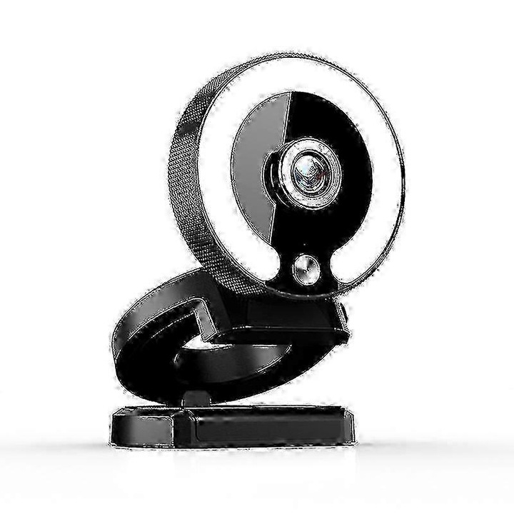 Уеб камера с автофокус FRU-CJK0424-260919-025, ринг лампа с 3 нива на яркост, 1080p 45FPS, USB 3.0, вграден микрофон, черна