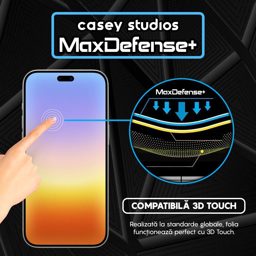 Folie Sticla CASEY STUDIOS™ compatibila cu Huawei Pura 90, Full Cover 3D, Full Glue, Duritate Militara, Ultra HD, Anti Zgarieturi, Anti Amprente, Anti Socuri, Sticla Securizata, Protectie Profesionala Ecran, MaxDefense+, Margini Negre