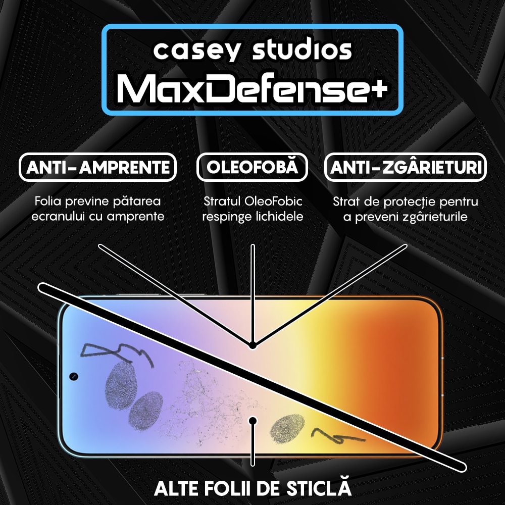 Folie Sticla CASEY STUDIOS™ compatibila cu Huawei Pura 90 Pro Max, Full Cover 3D, Full Glue, Duritate Militara, Ultra HD, Anti Zgarieturi, Anti Amprente, Anti Socuri, Sticla Securizata, Protectie Profesionala Ecran, MaxDefense+, Margini Negre