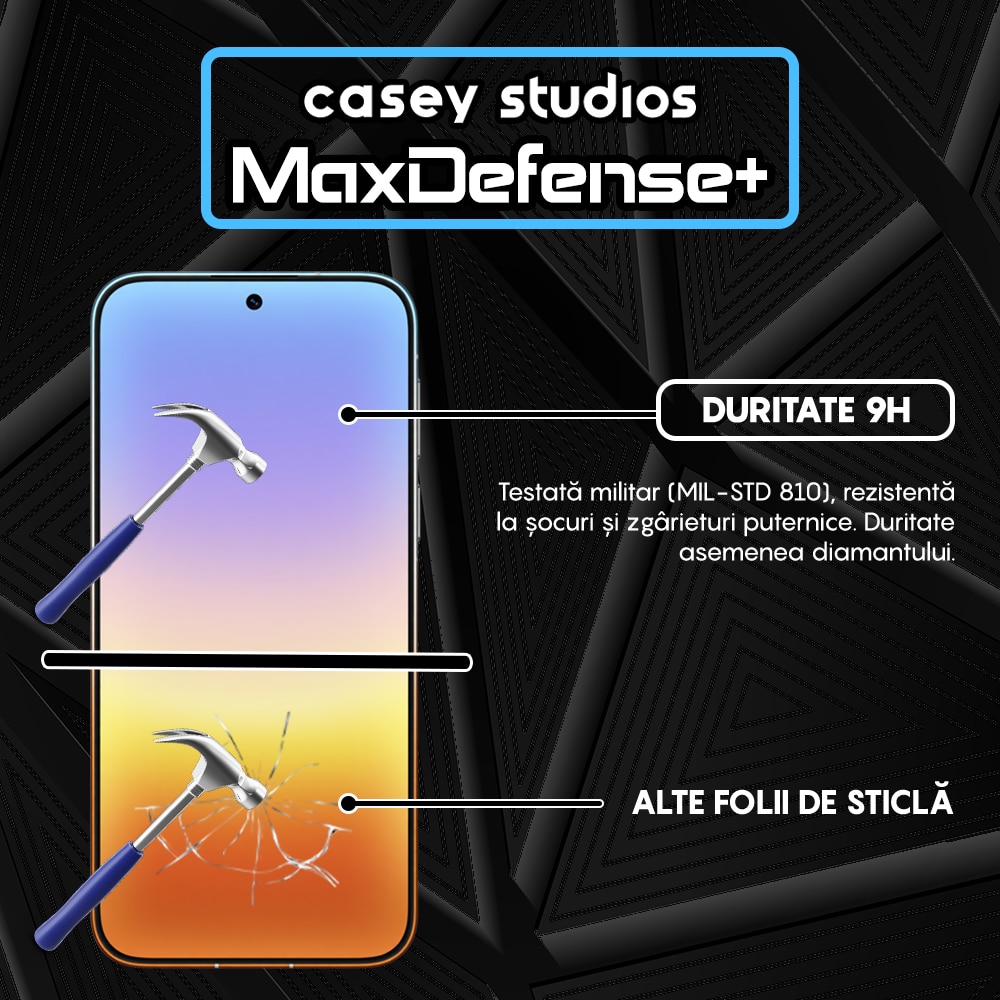Folie Sticla CASEY STUDIOS™ compatibila cu Huawei Pura 90 Pro Max, Full Cover 3D, Full Glue, Duritate Militara, Ultra HD, Anti Zgarieturi, Anti Amprente, Anti Socuri, Sticla Securizata, Protectie Profesionala Ecran, MaxDefense+, Margini Negre