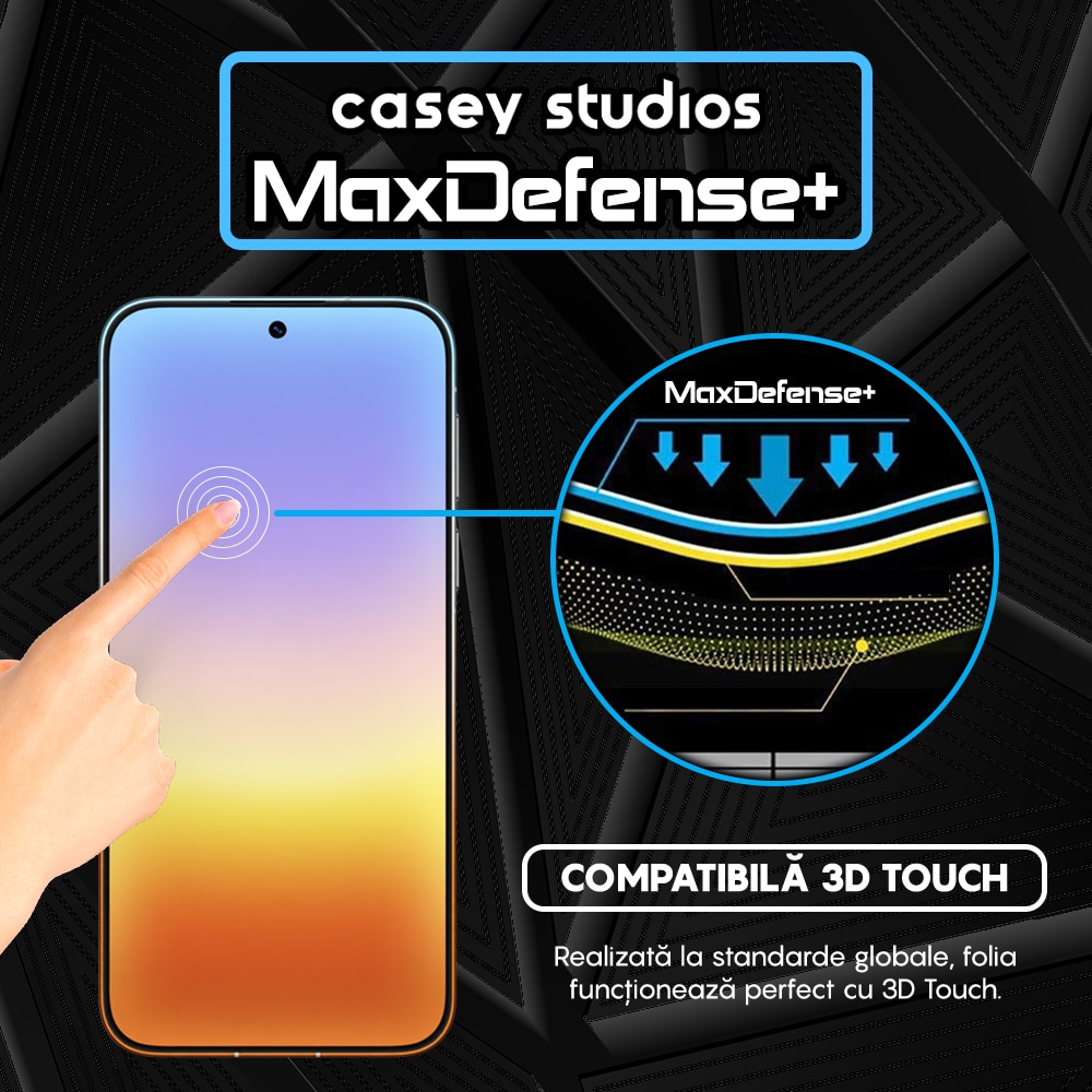 Folie Sticla CASEY STUDIOS™ compatibila cu Huawei Pura 90 Pro Max, Full Cover 3D, Full Glue, Duritate Militara, Ultra HD, Anti Zgarieturi, Anti Amprente, Anti Socuri, Sticla Securizata, Protectie Profesionala Ecran, MaxDefense+, Margini Negre