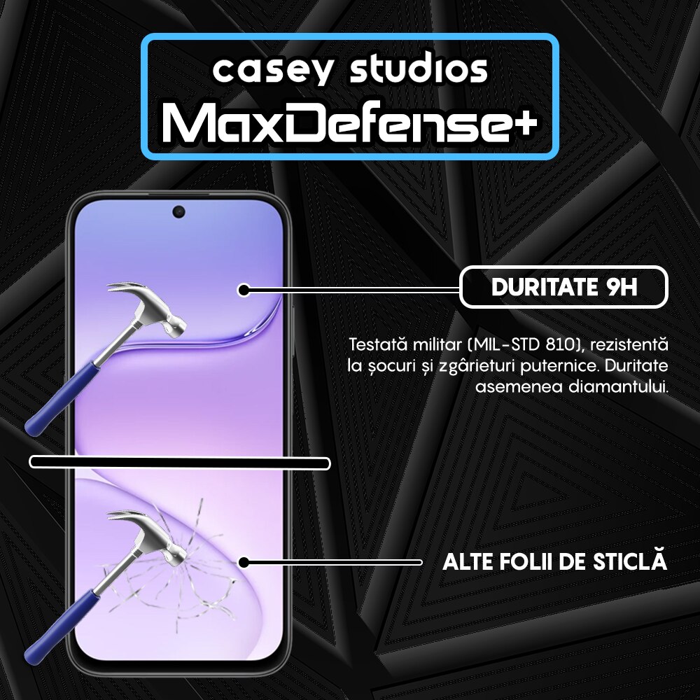 Folie Sticla CASEY STUDIOS™ compatibila cu Honor 600 Smart 5G, Full Cover 3D, Full Glue, Duritate Militara, Ultra HD, Anti Zgarieturi, Anti Amprente, Anti Socuri, Sticla Securizata, Protectie Profesionala Ecran, MaxDefense+, Margini Negre