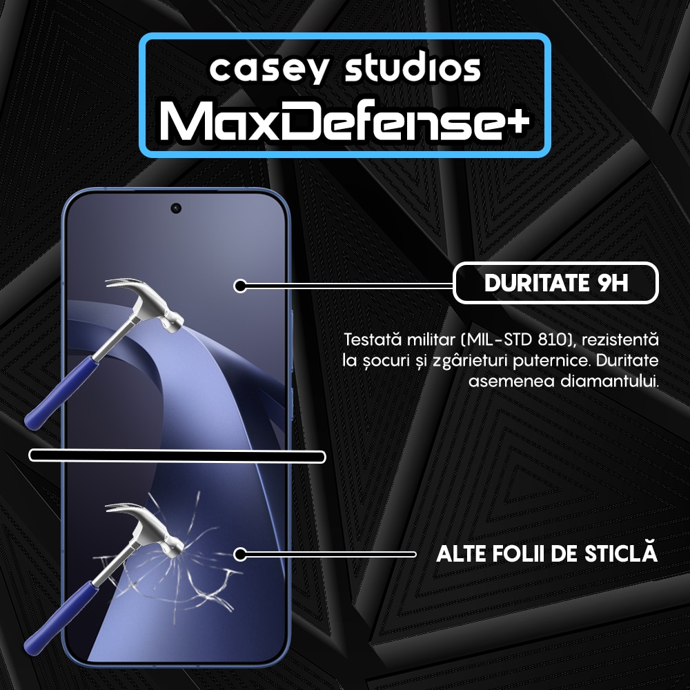 Folie Sticla CASEY STUDIOS™ compatibila cu Xiaomi 17T, Full Cover 3D, Full Glue, Duritate Militara, Ultra HD, Anti Zgarieturi, Anti Amprente, Anti Socuri, Sticla Securizata, Protectie Profesionala Ecran, MaxDefense+, Margini Negre