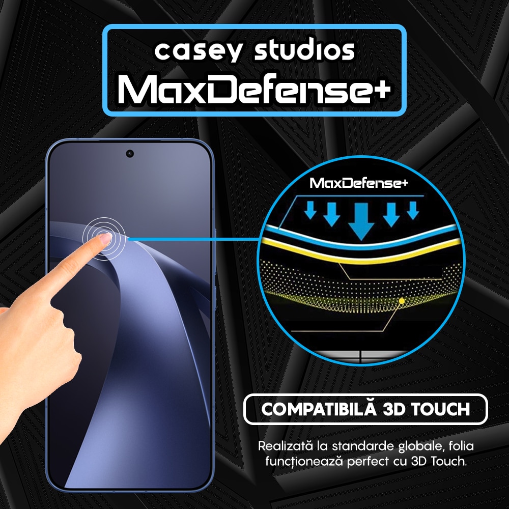 Folie Sticla CASEY STUDIOS™ compatibila cu Xiaomi 17T, Full Cover 3D, Full Glue, Duritate Militara, Ultra HD, Anti Zgarieturi, Anti Amprente, Anti Socuri, Sticla Securizata, Protectie Profesionala Ecran, MaxDefense+, Margini Negre