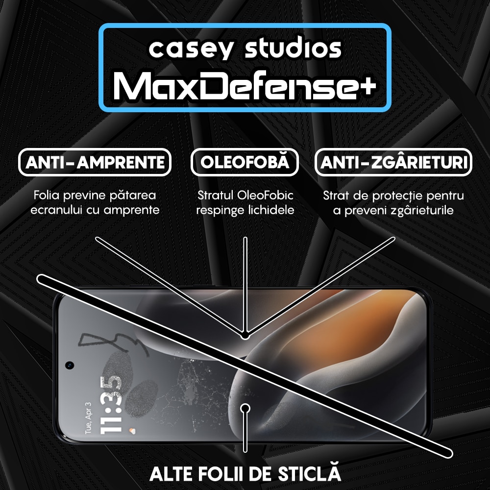 Folie Sticla CASEY STUDIOS™ compatibila cu Motorola Edge 70 Fusion, Full Cover 3D, Full Glue, Duritate Militara, Ultra HD, Anti Zgarieturi, Anti Amprente, Anti Socuri, Sticla Securizata, Protectie Profesionala Ecran, MaxDefense+, Margini Negre