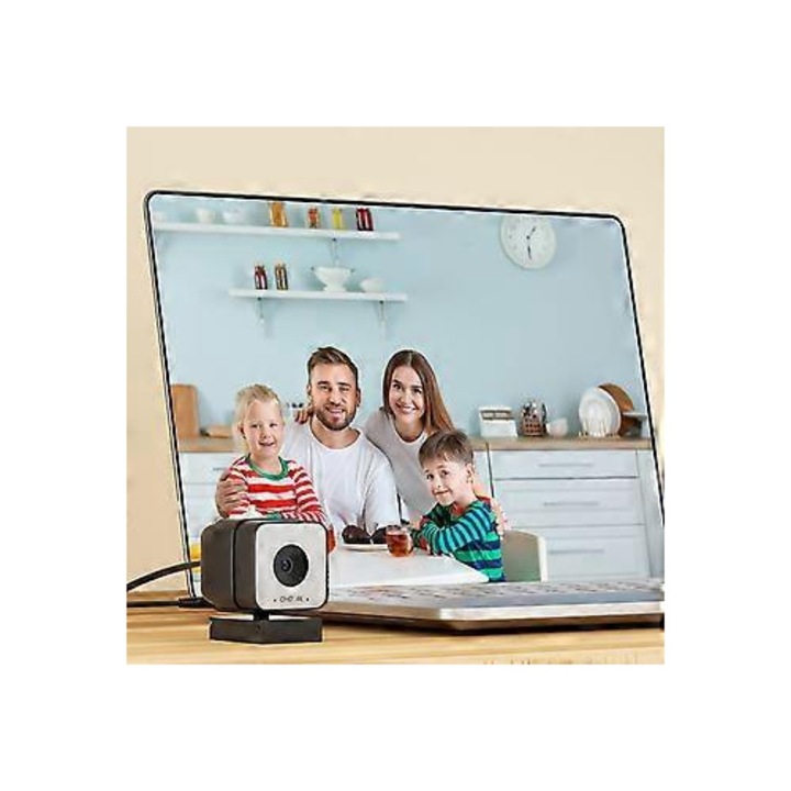Уеб камера FRU-CJK0424-260919-937 4K с автофокус, вграден микрофон с шумопотискане, plug-and-play, пластмаса и метал, черно/сребристо