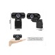 Уеб камера USB FRU-CJK0424-260919-036, Full HD 1080p 30fps, автофокус, микрофон с цифрово намаляване на шума, plug&play USB 2.0, въртене на 360°, съвместима с Windows/Mac, черна