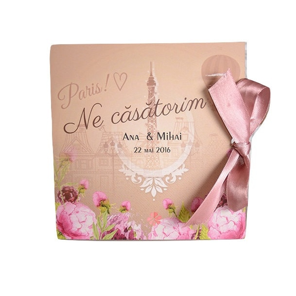 Set 10 buc Invitatii de Nunta Paris