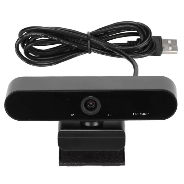 Уеб камера USB FRU-CJK0424-260919-879, Full HD 1080p 30 fps, USB 2.0, вграден микрофон, CMOS сензор, plug-and-play, черна