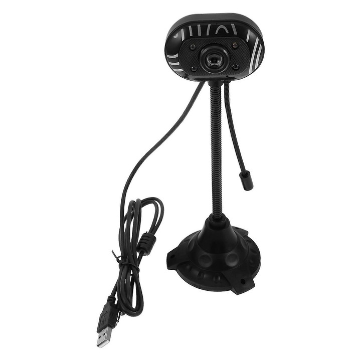 Комплект от 3 уеб камери FRU-CJK0424-260918-232, HD с вграден микрофон, USB plug-and-play, функция за слаба светлина, черен, 22.5 x 7.9 x 7.9 см