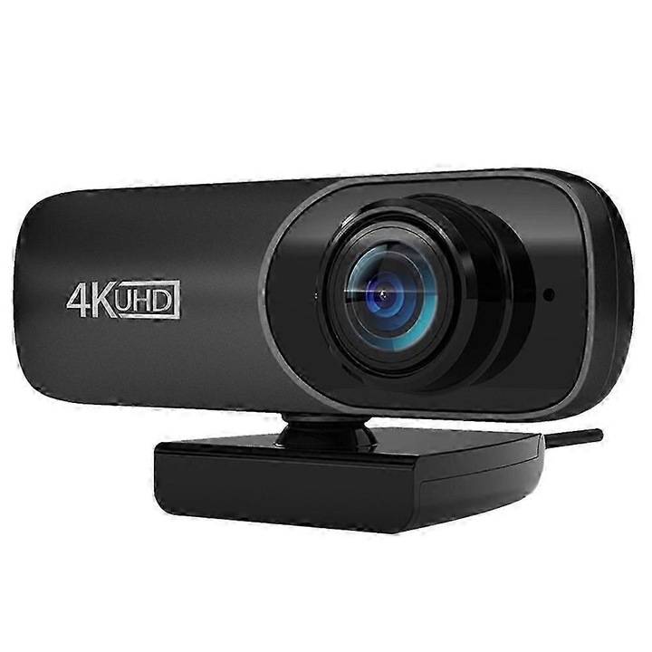 Уеб камера FRU-CJK0424-260918-1361, 4K UHD (3840 x 2160), ъгъл 120°, вграден микрофон, USB plug-and-play, черна