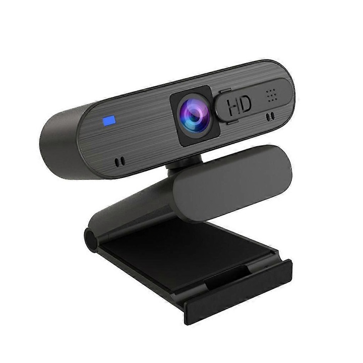 Уеб камера USB FRU-CJK0424-260918-003, Full HD 1080p, автофокус, широк ъгъл 90°, 30 fps, вграден микрофон, капачка за обектив, USB 2.0, черна