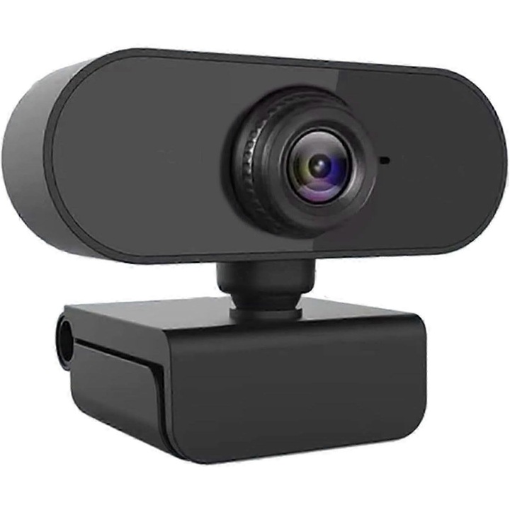 Уеб камера FRU-CJK0424-260919-830, 2K QHD, автофокус, микрофони с шумопотискане, широкоъгълен обектив, USB plug-and-play, черна