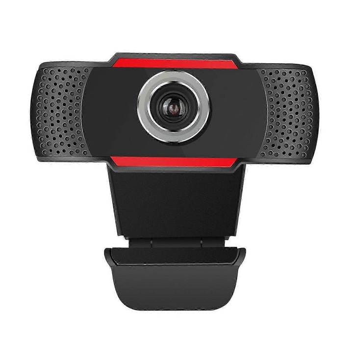 Уеб камера USB FRU-CJK0424-260919-100, 480p HD с вграден микрофон, черен/червен, 640x480