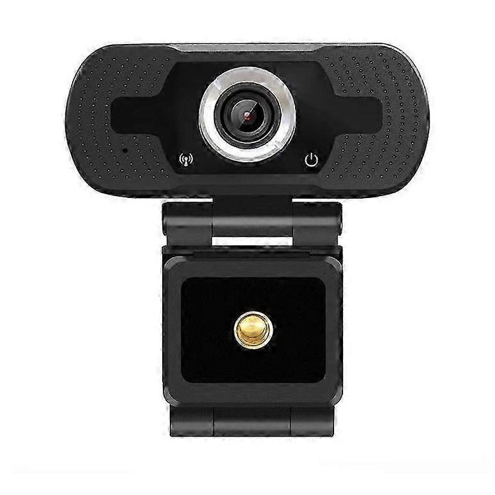 Уеб камера USB FRU-CJK0424-260919-082, Full HD 1080p 30fps, вграден микрофон с цифрово намаляване на шума, въртяща се на 360° щипка plug-and-play, черна