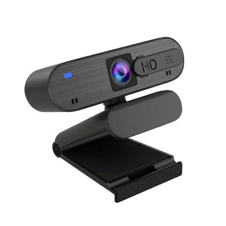 Уеб камера USB FRU-CJK0424-260919-034, Full HD 1080p, автофокус, широк ъгъл 90°, 30 fps, вграден микрофон, капачка за обектив, USB 2.0, черна
