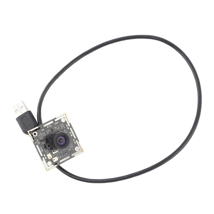 Модул камера USB HBV-1716HD FRU-CJK0424-260918-342, OV2710, 1920×1080 30fps, широкоъгълен обектив 100°, вграден микрофон, 38×38×25 мм, черен