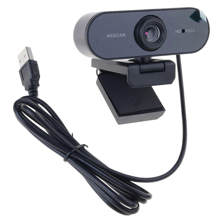 Уеб камера FRU-CJK0424-260919-929, 4K/2K/1080P регулируема, USB plug-and-play, черна