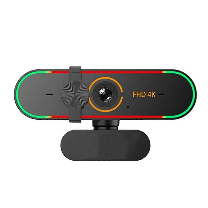 Уеб камера USB OEM FRU-CJK0424-260919-158, 12MP 4K, вграден микрофон, plug-and-play, черна