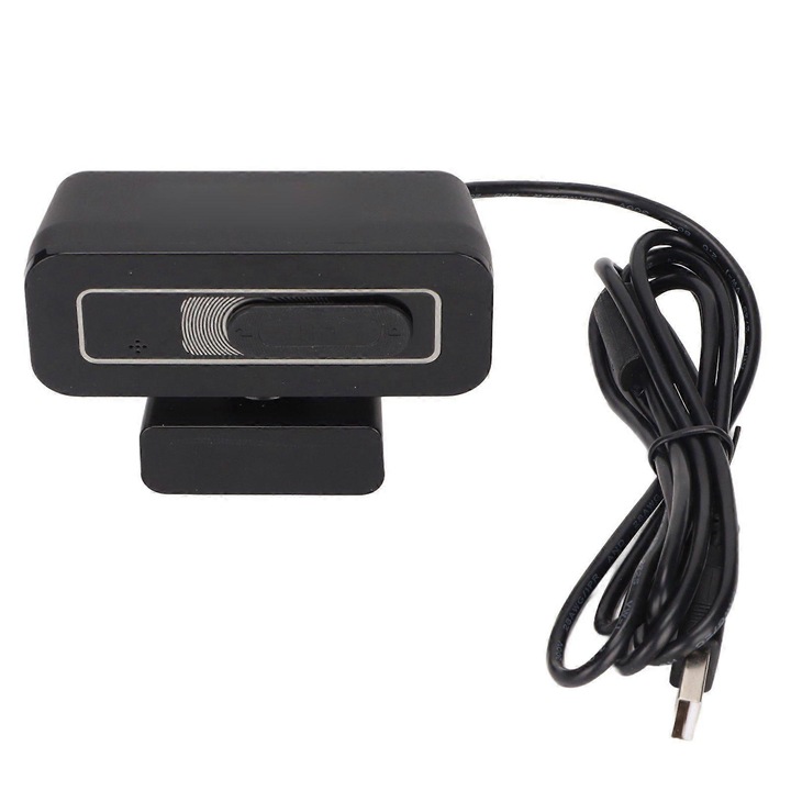 Уеб камера FRU-CJK0424-260918-1152, Full HD 1080p 30 fps, USB 2.0, вграден микрофон, личен затвор, CMOS сензор, съвместима с Windows/Android/OS X/Linux, черна