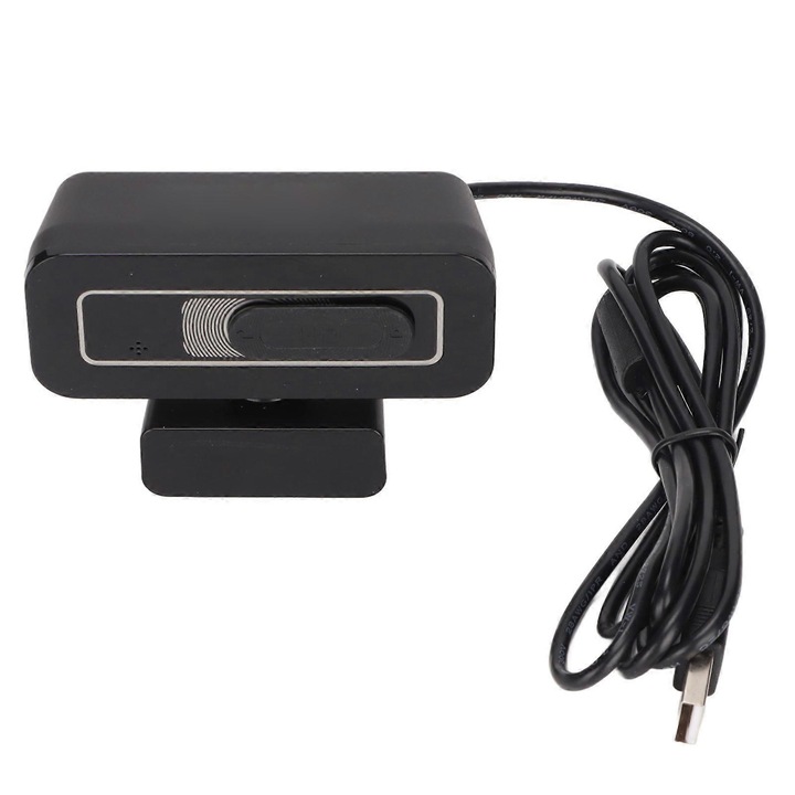 Уеб камера FRU-CJK0424-260918-1394, Full HD 1080p, USB 2.0, CMOS сензор, вграден микрофон с намаляване на шума, капак за поверителност, 30 fps, съвместима с Windows/Android/macOS/Linux, черна