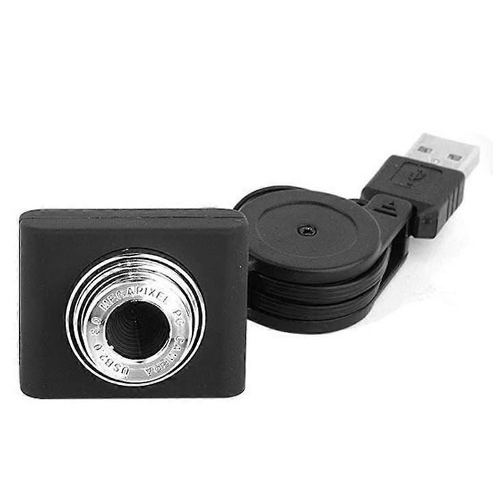 Уеб камера USB FRU-CJK0424-260918-035, ръчен фокус, вграден микрофон, HD 1280x720 30 fps, USB 2.0, черна, кабел 75 см
