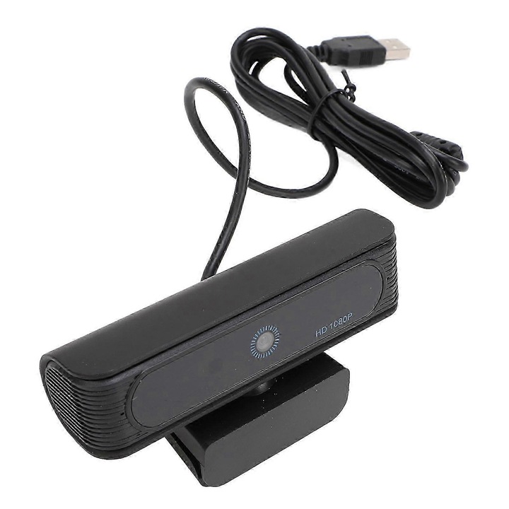 Уеб камера FRU-CJK0424-260919-1051 Full HD 1080P 30 FPS, широк ъгъл 120°, USB 2.0, разпознаване на лица за Windows 10/11, plug-and-play, черна