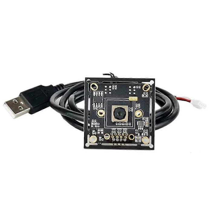 Камера USB FRU-CJK0424-260919-1382 8MP със сензор IMX179, автофокус, UVC (USB 2.0) OTG, леща без изкривявания 100°, MJPEG, plug & play, USB кабел 1 м, черна