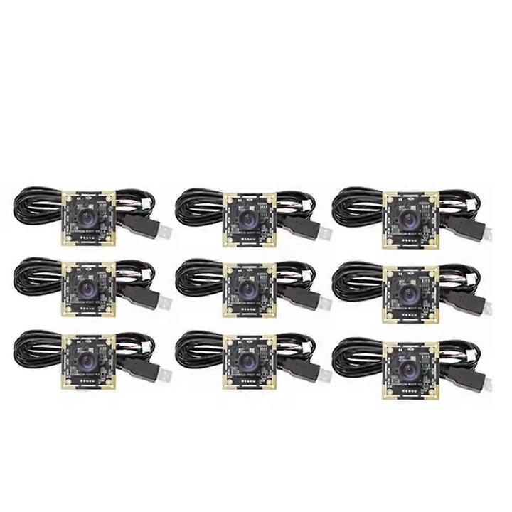 Комплект 9 модулна камера USB OV9732, сензор OV9732 1/4", макс. резолюция 1280x720 30 FPS (MJPEG/YUY2), USB 2.0 UVC, фиксиран фокус, USB кабел 2 м, FRU-CJK0424-260919-1466