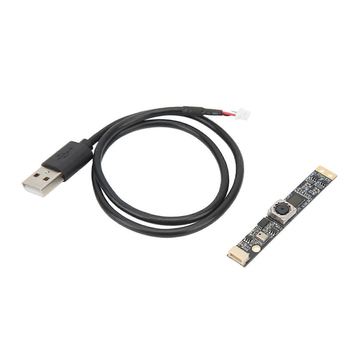 USB камера модул FRU-CJK0424-260919-991, 5MP 2592x1944 (15 FPS), автофокус, ъгъл на видимост 87°, вграден цифров микрофон, 1/4 инчов сензор, USB кабел, черен, 62 x 9 x 5 мм
