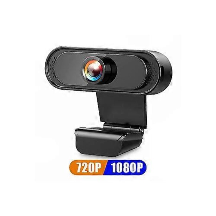 Уеб камера FRU-CJK0424-260918-146, 1080P/720P 30fps, оптична стъклена леща, микрофон с намаляване на шума, USB 2.0 plug-and-play, кабел 150 см, черна