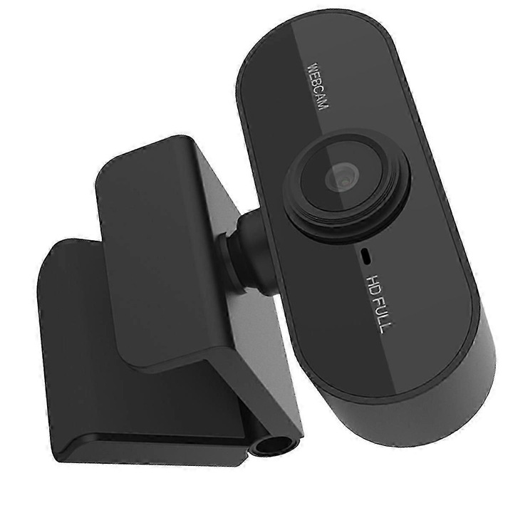 Уебкамера FRU-CJK0424-260919-1082, 1080p Full HD 2MP, 30 FPS, USB 2.0, вграден микрофон, CMOS сензор, черна, 7 x 5.1 x 4.4 см