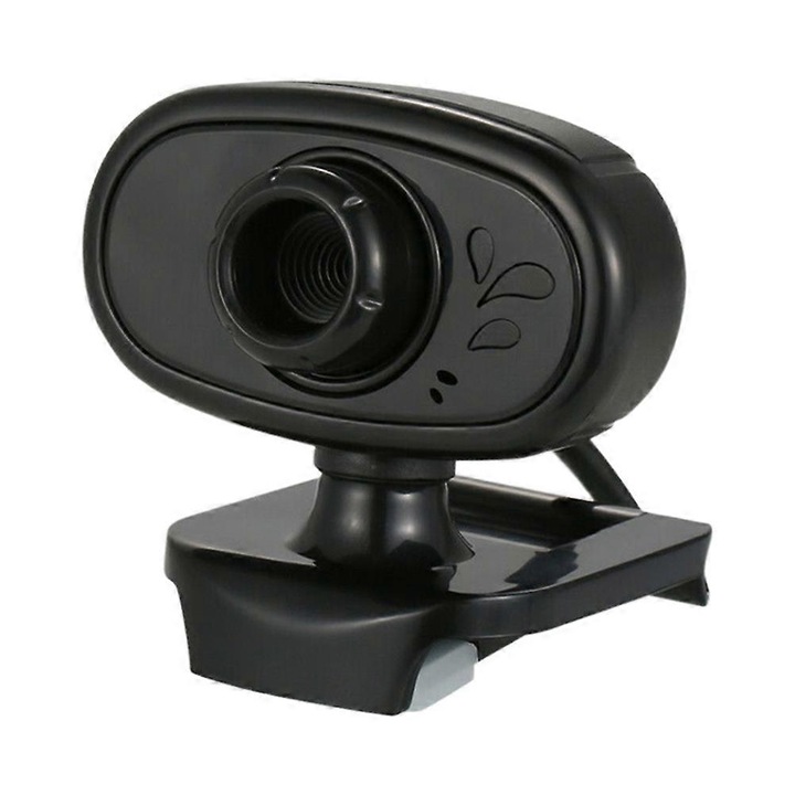 Уеб камера USB FRU-CJK0424-260918-1339, 0.3MP (640x480) CMOS, 60fps, вграден микрофон, USB 2.0, щипка за закрепване, Черна, 8.5 x 6.5 x 10.8 см