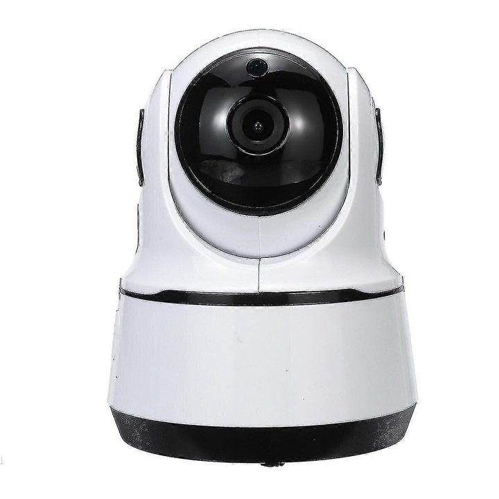 Wi-Fi камера за наблюдение FRU-CJK0424-260919-1079, HD 1080p, PTZ ротационна, безжична, USB интерфейс, за интериор, черно/бяло