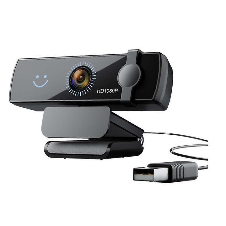 Уеб камера CW100 FRU-CJK0424-260919-1393, 1080p 60FPS, 2MP, автофокус, оптична стабилизация, вграден микрофон, USB 2.0, черна