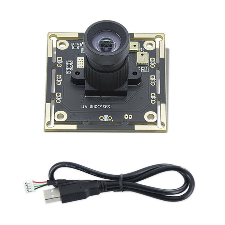 Модул камера USB IMX335 FRU-CJK0424-260919-1128, 5MP 2K, широк ъгъл 68°/100°, обектив 2.9mm/4.2mm, USB 2.0, YUY2/MJPG, кабел 50cm, черен