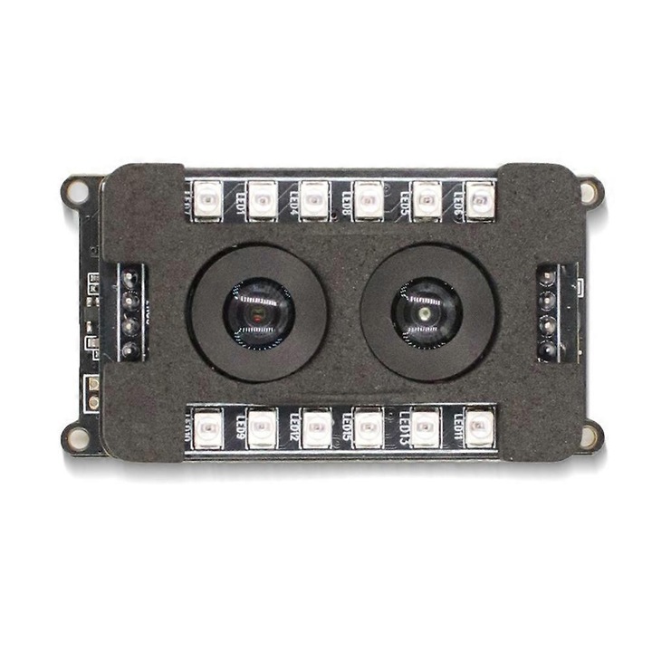 USB бинокулярен модул камера FRU-CJK0424-260918-1128, 2 x 2MP (1080p) двоен 1/2.7 инча CMOS, обектив 2.8mm, FOV 100°, IR (цветен + близък инфрачервен), UVC USB 2.0, черен, 38x38mm