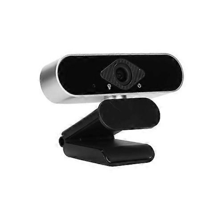 Уеб камера FRU-CJK0424-260918-1428 Full HD 1080p (2MP) с микрофон с шумопотискане, USB 2.0, ръчен фокус, 30 fps, сребрист/черен