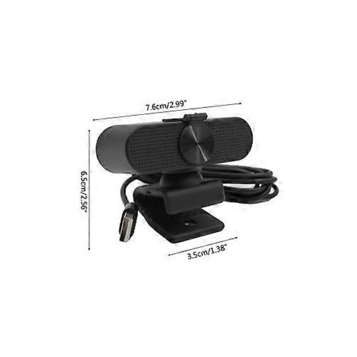 Уеб камера FRU-CJK0424-260919-1183, 1080p Full HD, автофокус, вграден микрофон, USB 2.0/3.0, 30 fps, нощно виждане, черна, 13x9x4 см