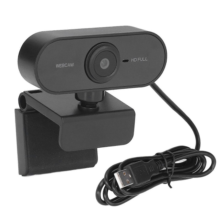 Уеб камера FRU-CJK0424-260919-1268, HD 1080P, автофокус, намаляване на шума, стерео микрофон, USB, черна