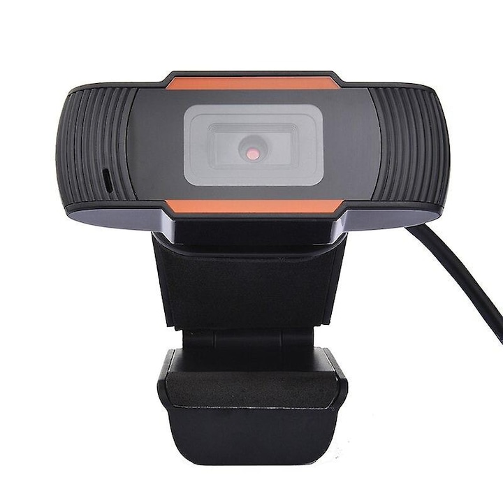 Уеб камера USB FRU-CJK0424-260918-1379, Full HD 1080p, автофокус, вграден микрофон, USB интерфейс, CMOS сензор, черен/оранжев