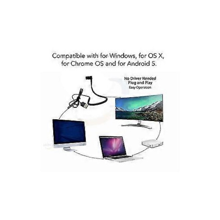 Уеб камера USB FRU-CJK0424-260919-1450, 2MP FHD с вграден микрофон, монтаж в центъра на екрана, plug-and-play, черна