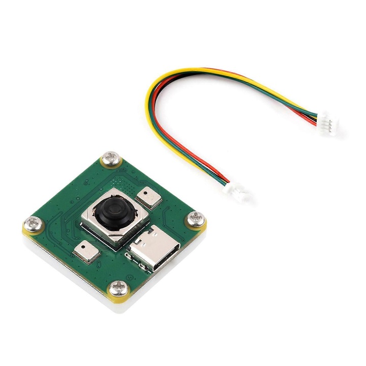 USB камера модул IMX378 FRU-CJK0424-260919-1104, 12MP 30fps сензор, USB-C, вграден микрофон, 30x30 мм, зелен