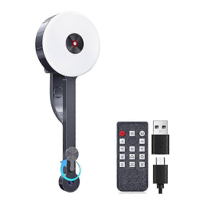 Уебкамера FRU-CJK0424-260918-1395, 4K (30 fps) 8MP, регулируемо предно осветление, автофокус сензор 1/2.55", двоен микрофон с намаляване на шума, дистанционно управление, USB-A/Type-C, черна