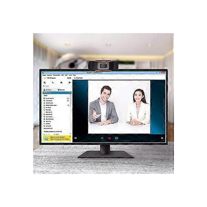 Уебкамера 1080p FRU-CJK0424-260919-064, автофокус, микрофон с намаляване на шума, USB 2.0, 30 fps, регулируема щипка, plug-and-play, оранжева