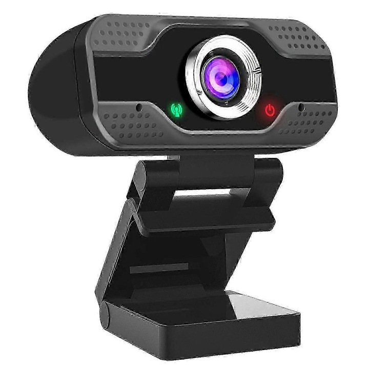 Уеб камера FRU-CJK0424-260919-066 Full HD 1080p с вграден микрофон, USB plug-and-play, черна
