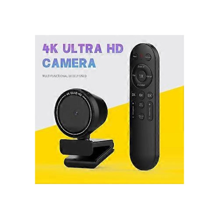 Уеб камера FRU-CJK0424-260919-1463, 4K Ultra HD, автофокус, с дистанционно управление, USB, черна