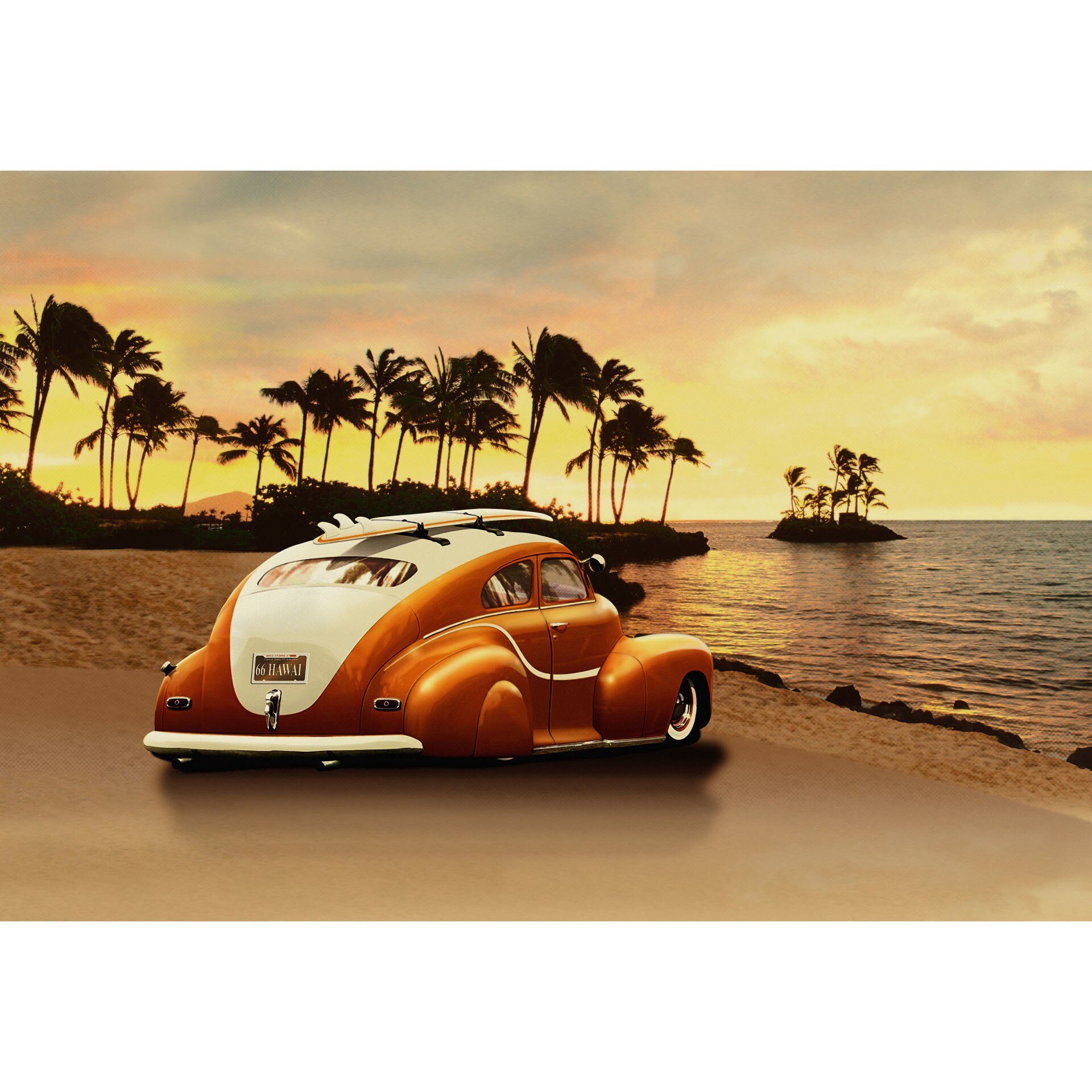 Fototapet DEGRETS 83805 Vintage Hawaiian 184x254cm